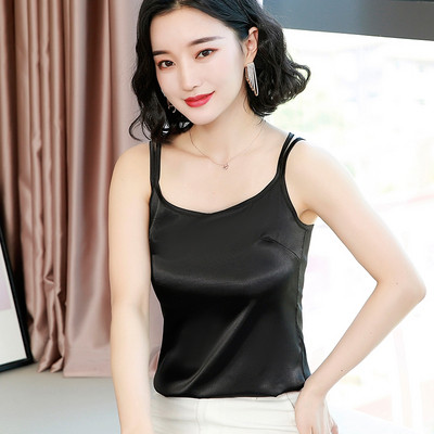 Maieu modern de damă din satin cu bretele subțiri