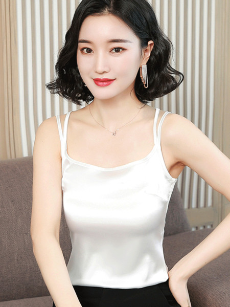 Maieu modern de damă din satin cu bretele subțiri