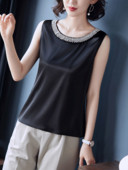 Jauna modeļa sieviešu topiņš ar akmeņiem un platām lencēm