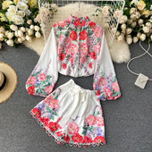 Γυναικείο σετ από δύο μέρη με floral τύπωμα