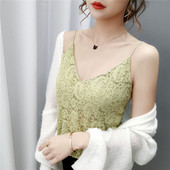 Γυναικείο δαντελωτό αμάνικο  μπλουζάκι με λεπτές τιράντες