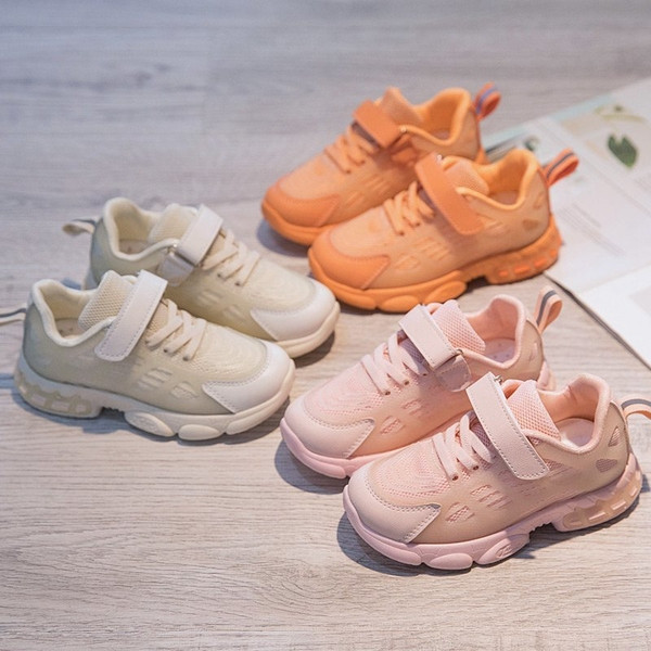 Fluoreszkáló gyerek tornacipő lányoknak durva talppal