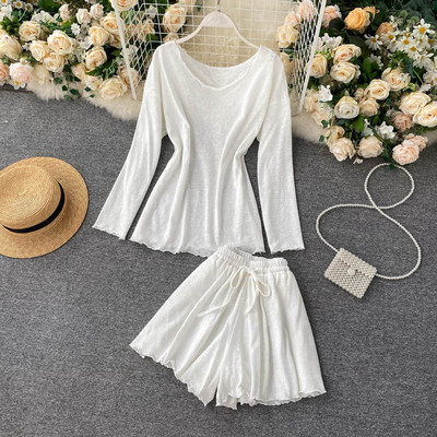 Γυναικείο casual σετ μπλούζα και παντελόνι