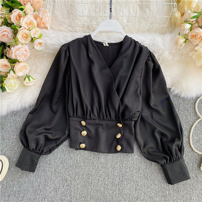 Modern női ing sima modell spitz nyakkivágással