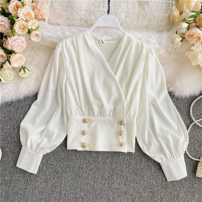 Modern női ing sima modell spitz nyakkivágással