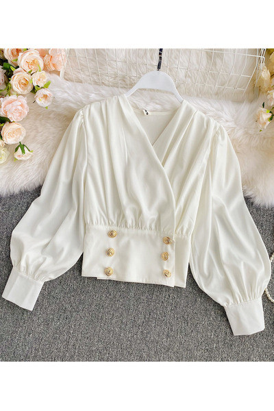 Modern női ing sima modell spitz nyakkivágással