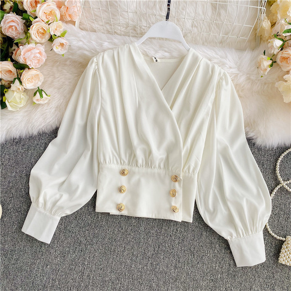 Modern női ing sima modell spitz nyakkivágással