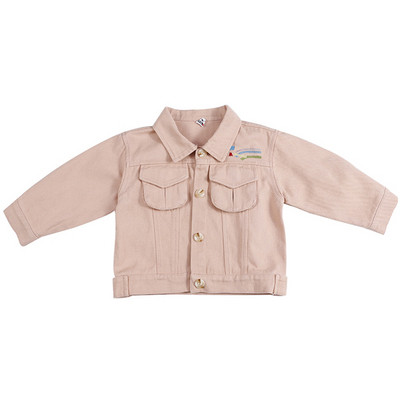 Καθημερινό παιδικό μπουφάν με κέντημα και τσέπες για κορίτσια