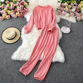 Női alkalmi nadrág és blúz szett