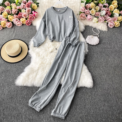 Női alkalmi nadrág és blúz szett