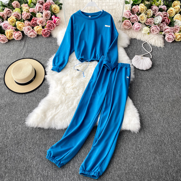 Női alkalmi nadrág és blúz szett