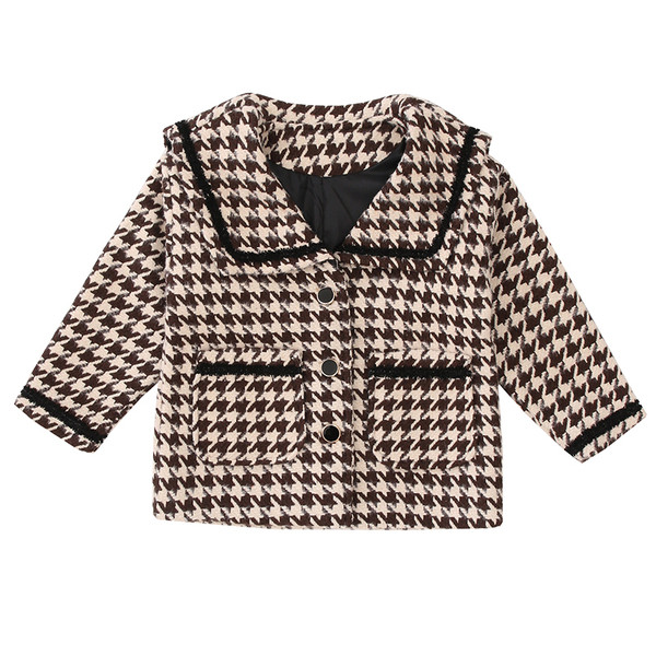 Κομψό παιδικό παλτό για κορίτσια με τσέπες