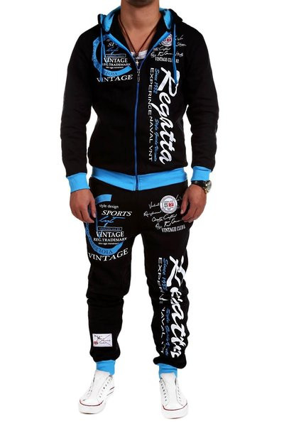 Kaheosaline meeste komplekt kapuutsiga dressipluusi ja pikkade pükstega