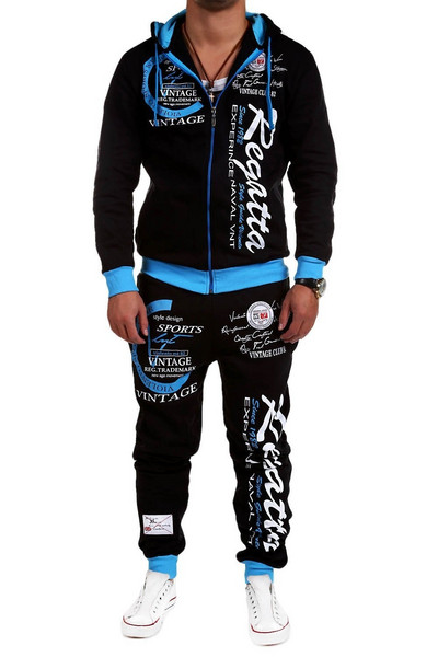 Kaheosaline meeste komplekt kapuutsiga dressipluusi ja pikkade pükstega