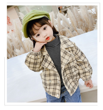 Φθινοπωρινό παιδικό μπουφάν για κορίτσια με τσέπες