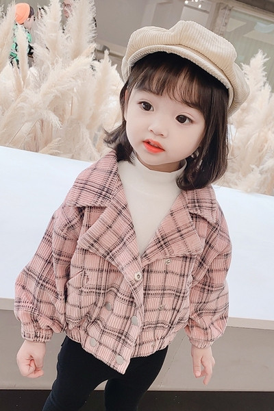 Φθινοπωρινό παιδικό μπουφάν για κορίτσια με τσέπες