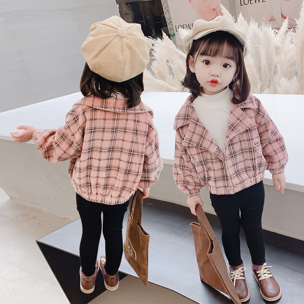 Φθινοπωρινό παιδικό μπουφάν για κορίτσια με τσέπες