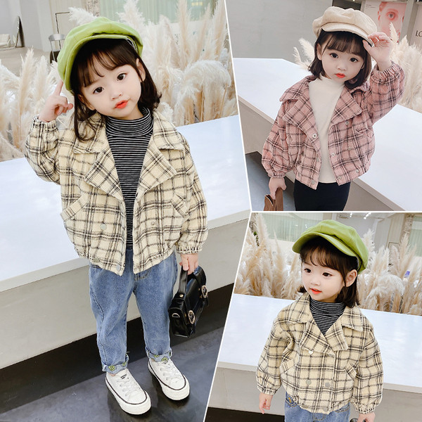 Φθινοπωρινό παιδικό μπουφάν για κορίτσια με τσέπες