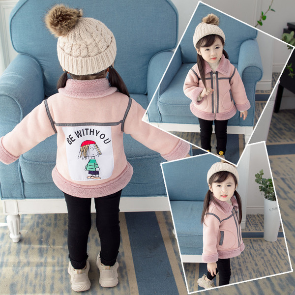 Παιδικό μπουφάν για κορίτσια με χρωματιστό τύπωμα