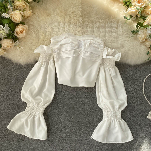 Fehér női ing ejtett ujjal