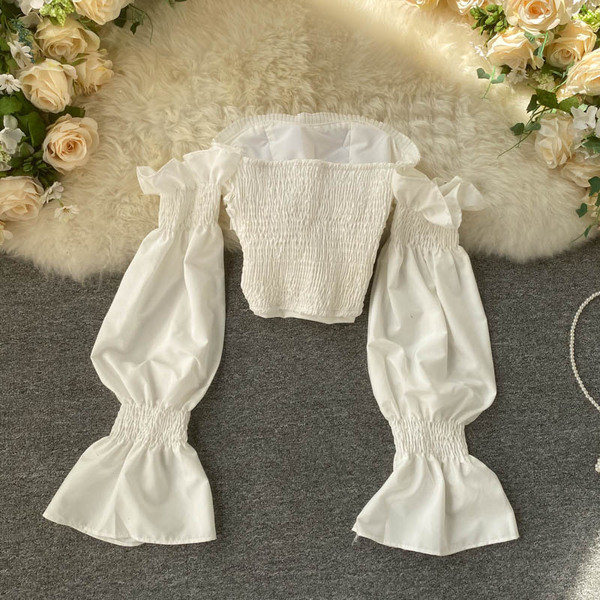 Fehér női ing ejtett ujjal