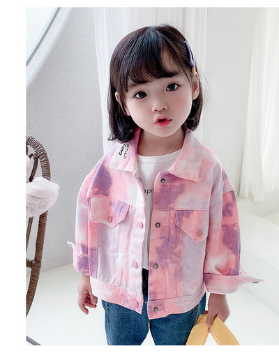 Παιδικό τζιν μπουφάν για κορίτσια σε ιριδίζοντα χρώματα