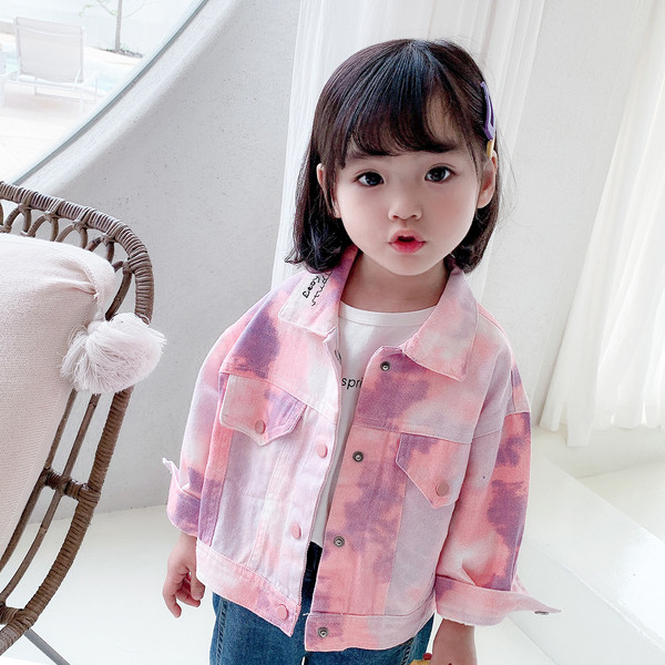 Παιδικό τζιν μπουφάν για κορίτσια σε ιριδίζοντα χρώματα