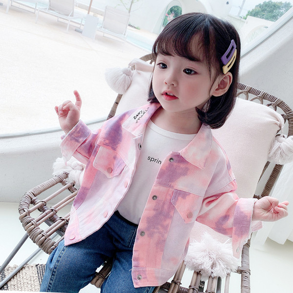 Παιδικό τζιν μπουφάν για κορίτσια σε ιριδίζοντα χρώματα