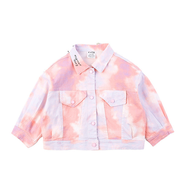 Παιδικό τζιν μπουφάν για κορίτσια σε ιριδίζοντα χρώματα