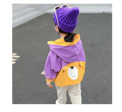 Napi gyerekkabát lányoknak kapucnival és rátéttel