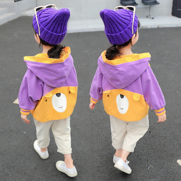 Napi gyerekkabát lányoknak kapucnival és rátéttel