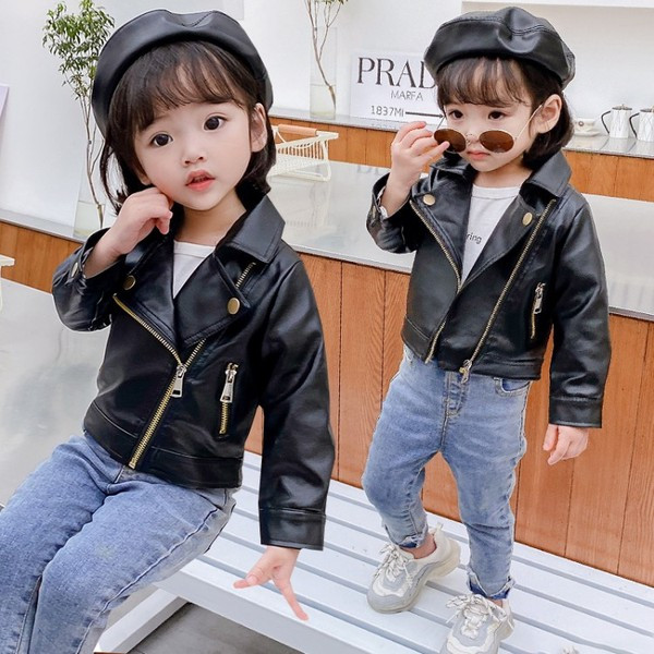 Παιδικό έκο δερμάτινο μπουφάν νέο μοντέλο για κορίτσια με φερμουάρ