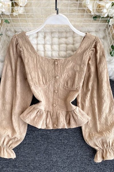 Cămașă de damă cu mâneci lungi și umerii goi în trei culori