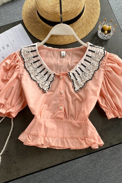 Modern női ing gyöngygombokkal