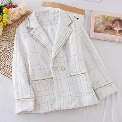 Naiste moodne pikkade varrukate ja taskutega valge ja must jakk