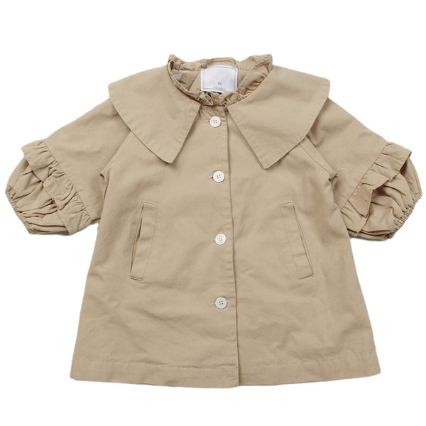 Μοντέρνο παιδικό παλτό με κουμπιά και κορδόνια για κορίτσια