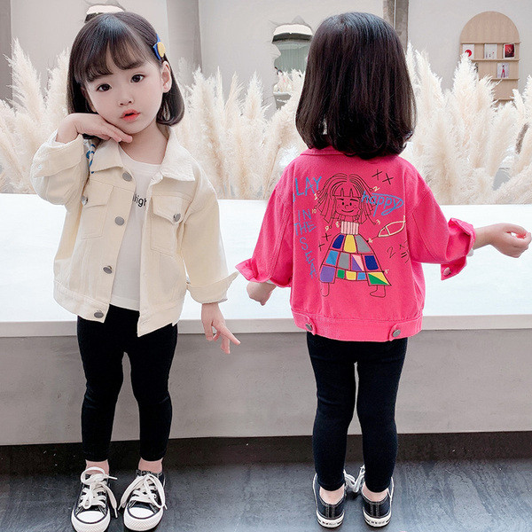 Casual παιδικό τζιν μπουφάν με κουμπιά και τσέπες για κορίτσια