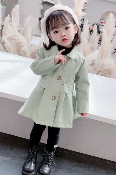Palton modern pentru copii cu nasturi pentru fete