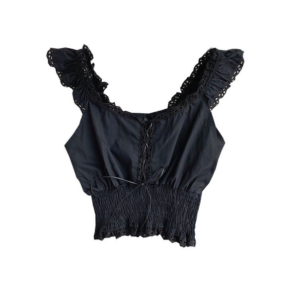 Naiste moodne lühike lipsu ja kummiga topp