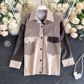 Naiste jope ökonahast laia mudeliga klassikalise krae ja taskutega