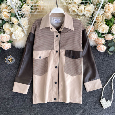 Naiste jope ökonahast laia mudeliga klassikalise krae ja taskutega