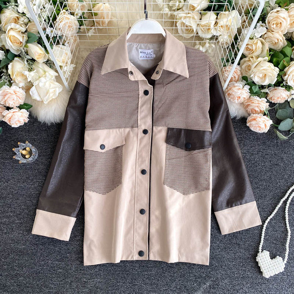 Naiste jope ökonahast laia mudeliga klassikalise krae ja taskutega