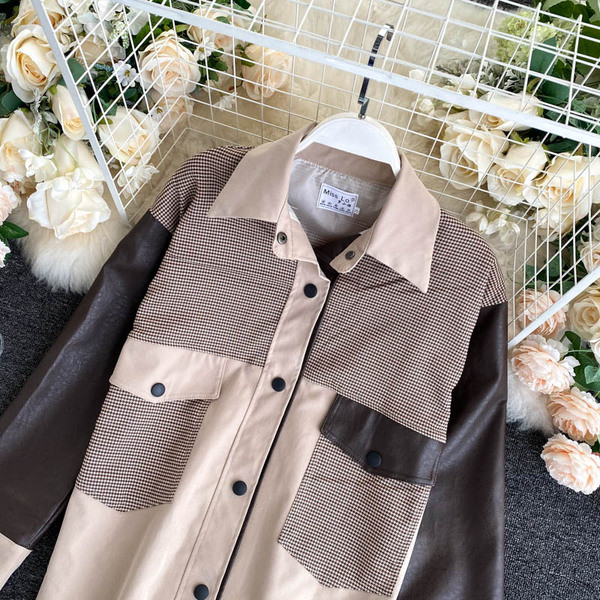 Naiste jope ökonahast laia mudeliga klassikalise krae ja taskutega