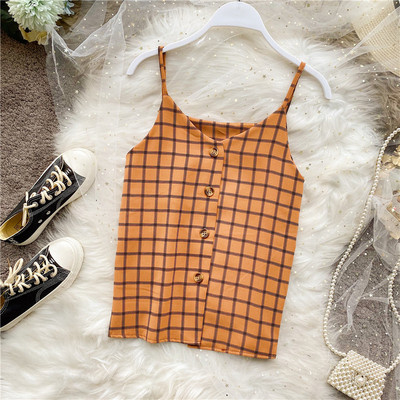 Γυναικεία μπλούζα με λεπτά τιραντάκια και κουμπιά