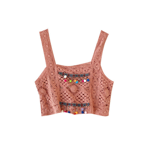 Praegune laiade rihmadega lühike kootud naiste topp