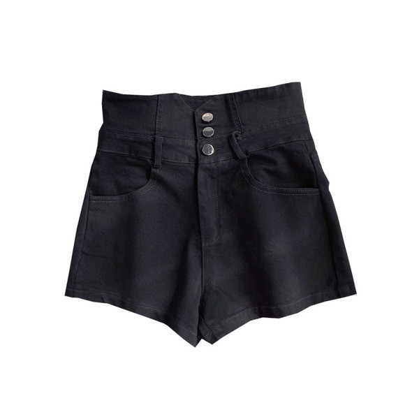 Alkalmi női farmer rövidnadrág magas derékkal