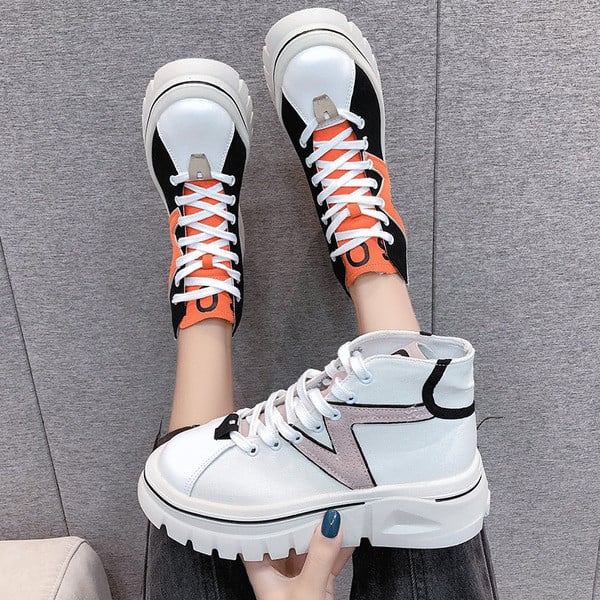 Γυναικεία casual αθλητικά παπούτσια με επίπεδη σόλα και χρωματιστό μοτίβο