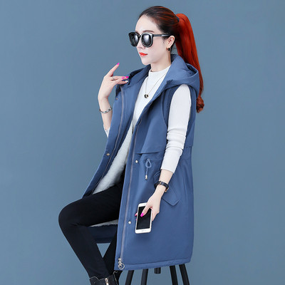 Γυναικείο χειμερινό γιλέκο με μαλακή επένδυση και κορδόνια στη μέση