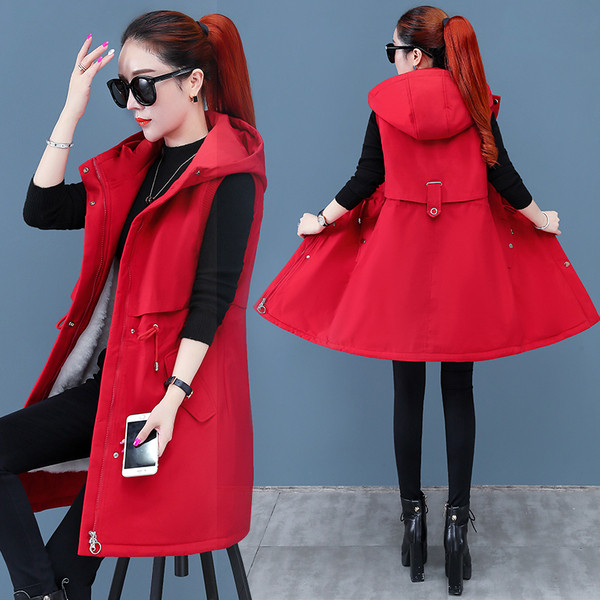 Γυναικείο χειμερινό γιλέκο με μαλακή επένδυση και κορδόνια στη μέση