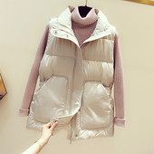 Γυναικείο γιλέκο casual με κουμπιά και φερμουάρ